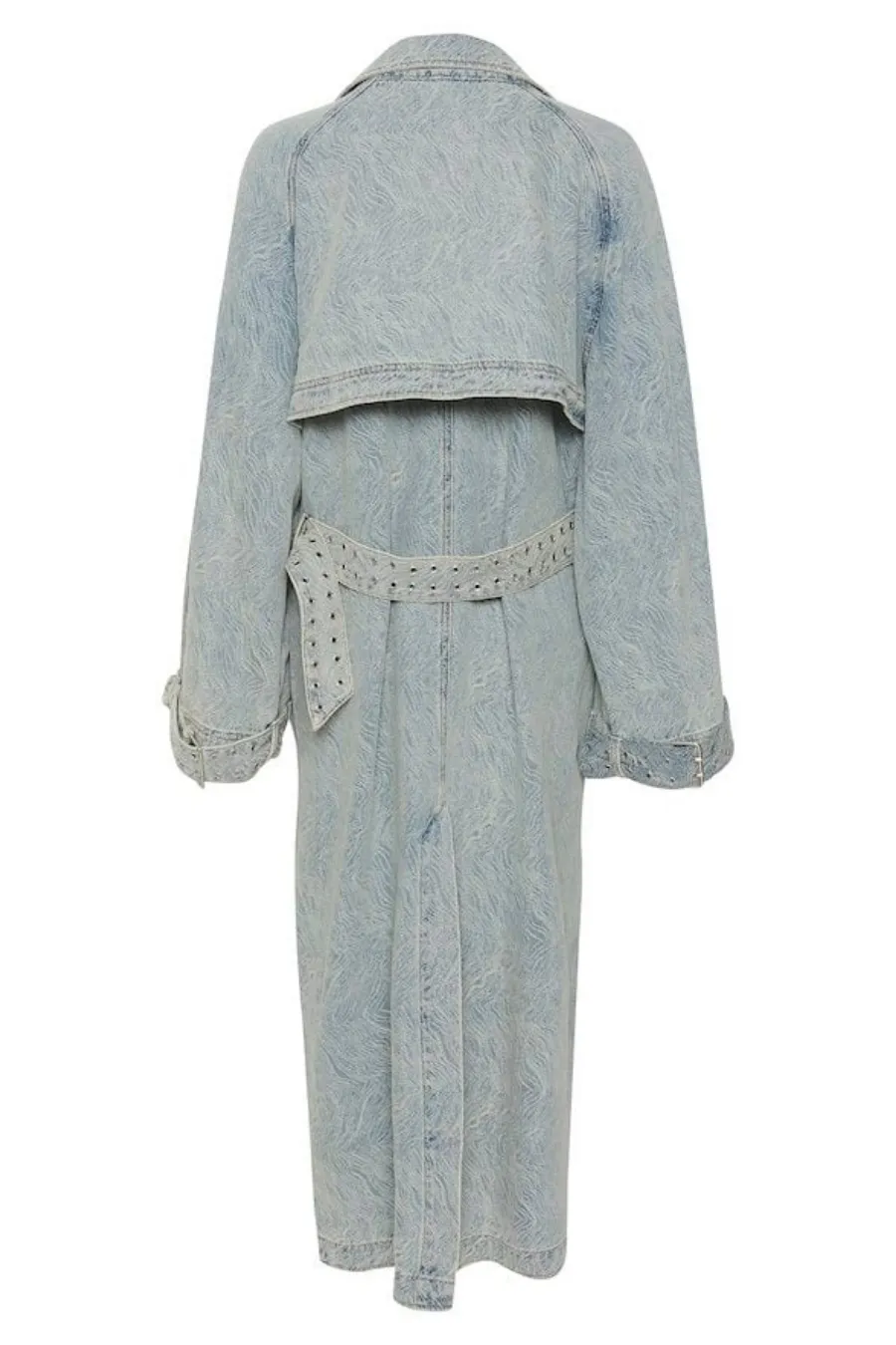 Gianna Trench in Blue/White Marble