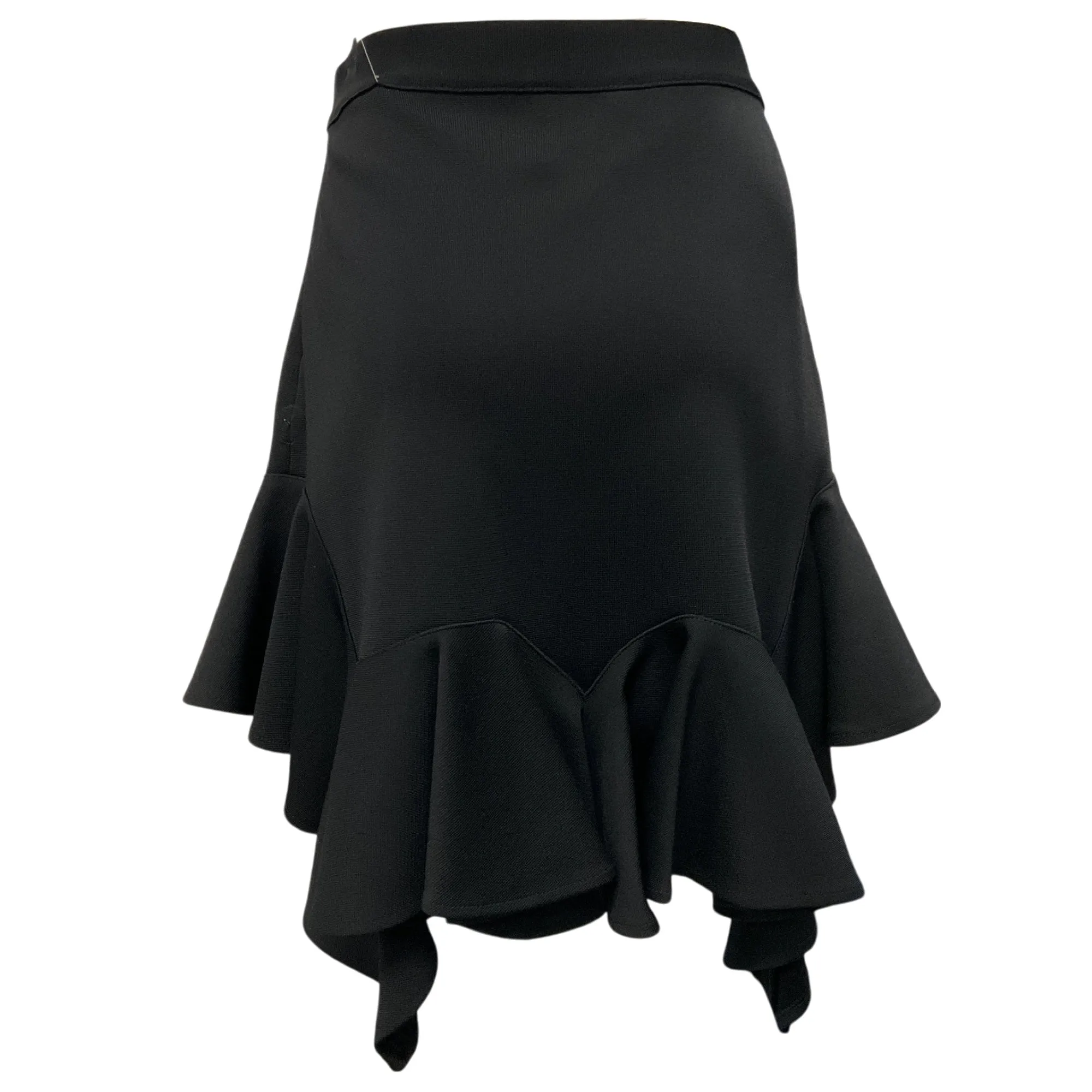 Givenchy Black Milano Ruffle Detail Stretch Knit Mini Skirt