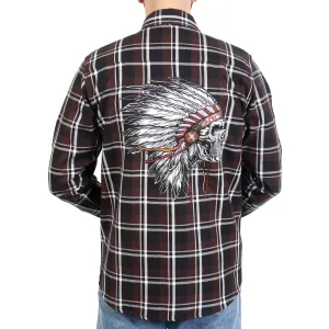 Hot Leathers FLM2109 Men's 'Headdress' Flannel Long Sleeve Shirt