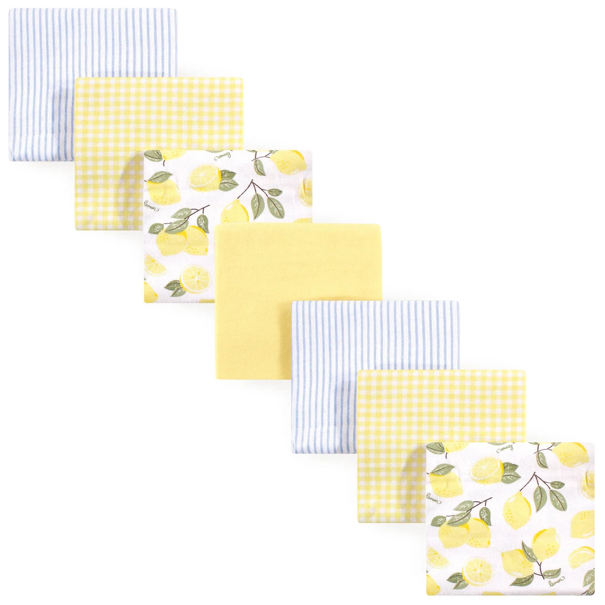 Hudson Baby Cotton Flannel Receiving Blankets Bundle, Lemons