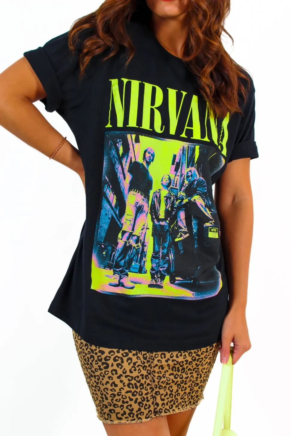 Im With The Band - Black Neon Yellow Nirvana T-Shirt