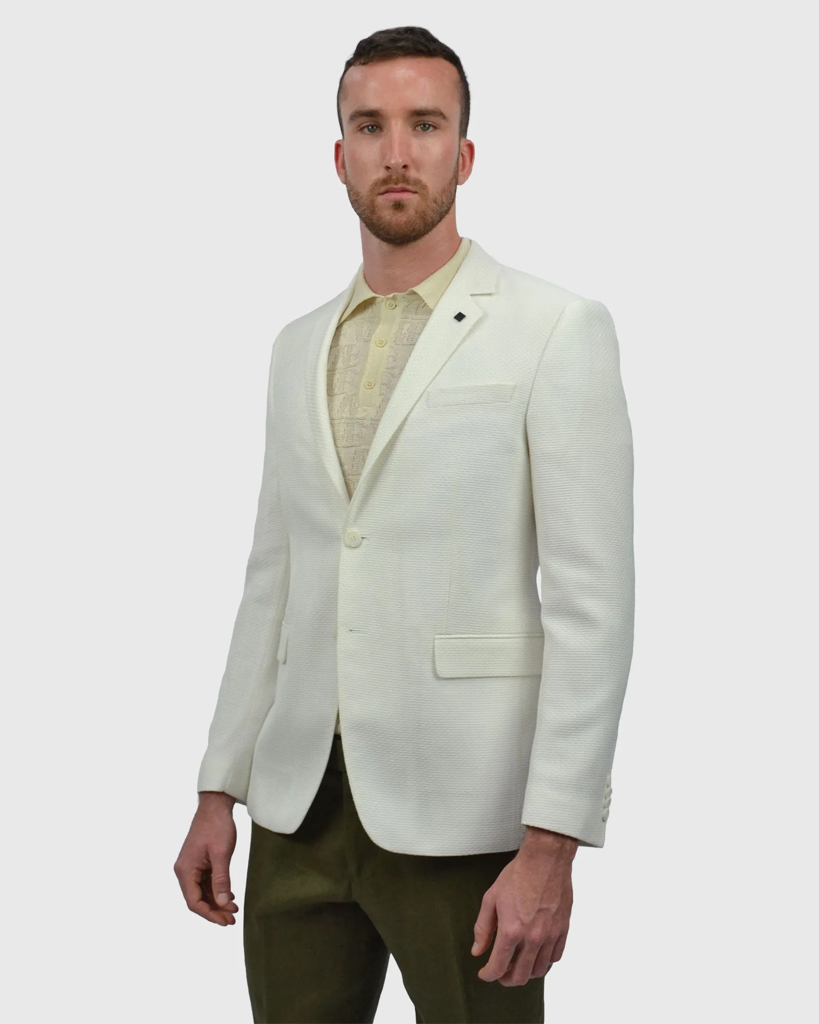 KARL LAGERFELD 155200 WHITE WAFFLE JACKET