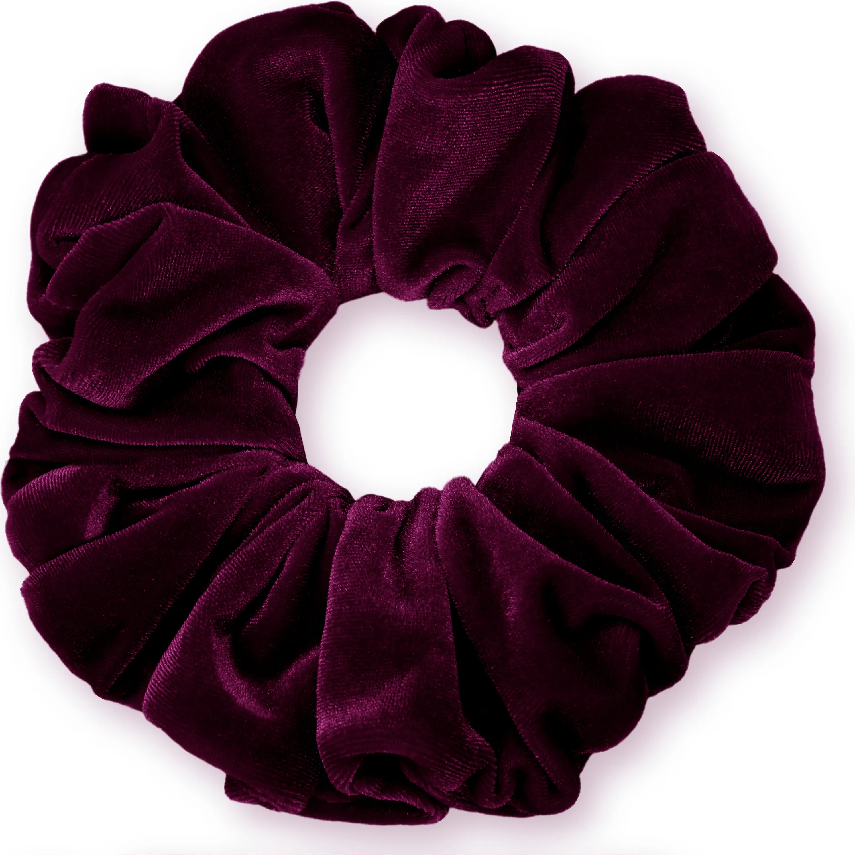 KING SIZE Velvet Scrunchies XXL Oversized Ponytail Holder Made in the USA Eggplant