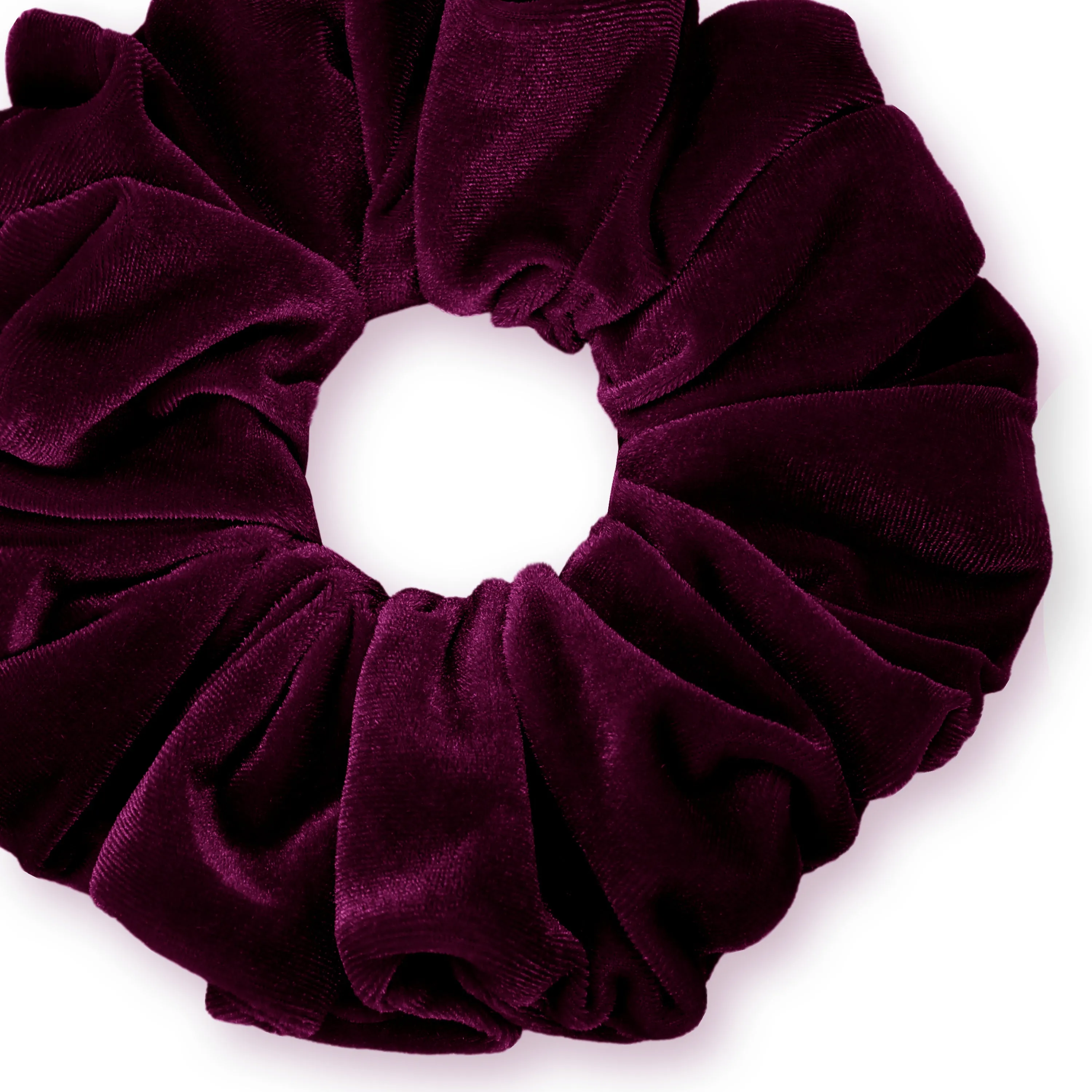 KING SIZE Velvet Scrunchies XXL Oversized Ponytail Holder Made in the USA Eggplant