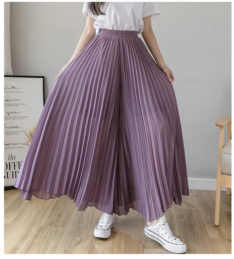 KittenAlarm - High Waist Loose Thin Pleated Skirts