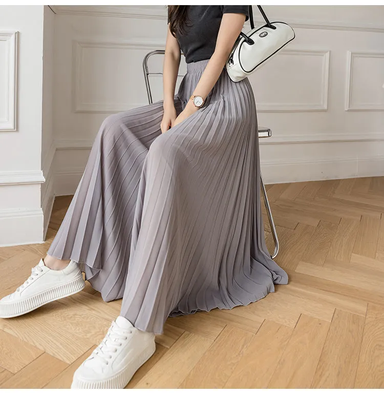 KittenAlarm - High Waist Loose Thin Pleated Skirts