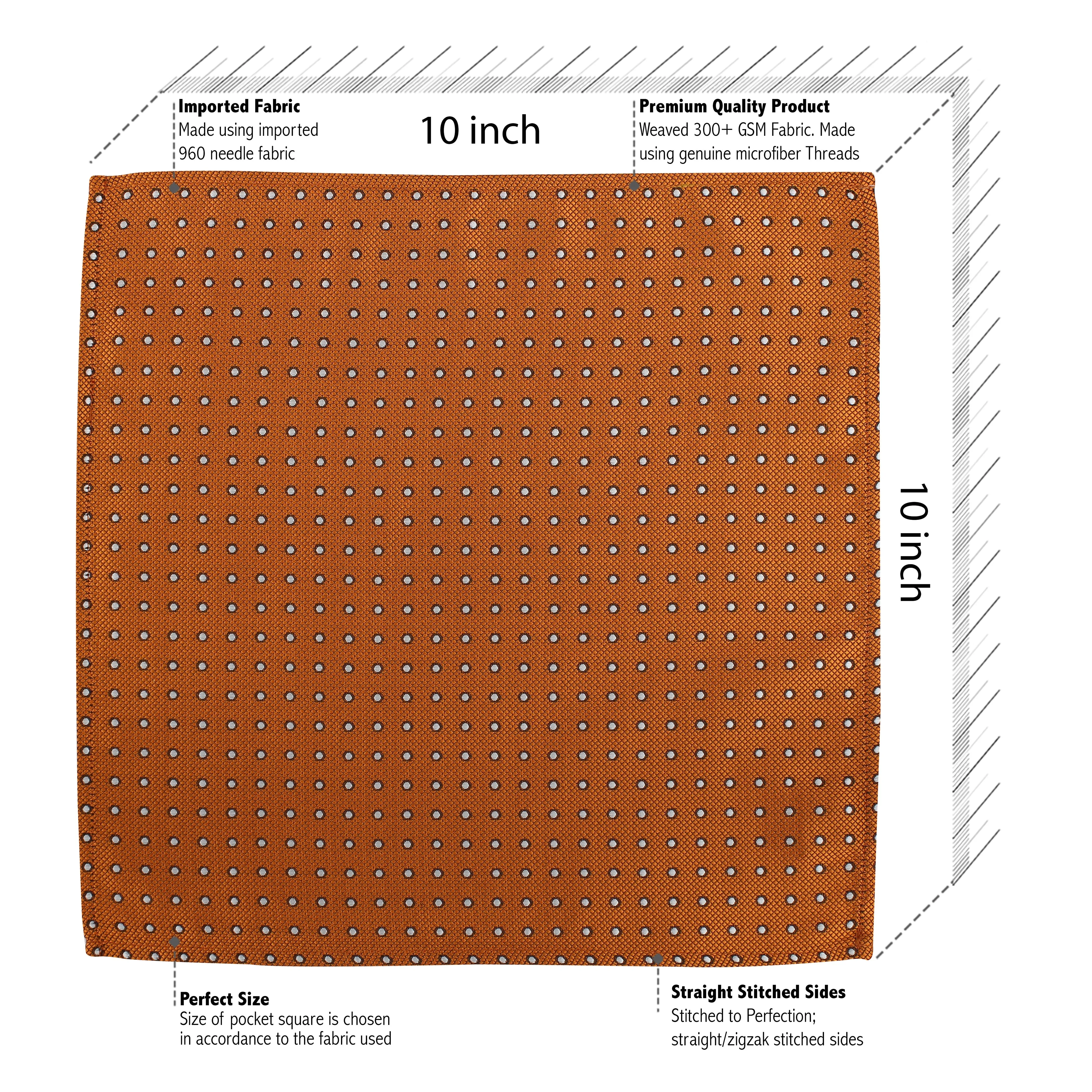 Kovove Elegant Orange Polka Dot Necktie and Pocket Square Gift Box