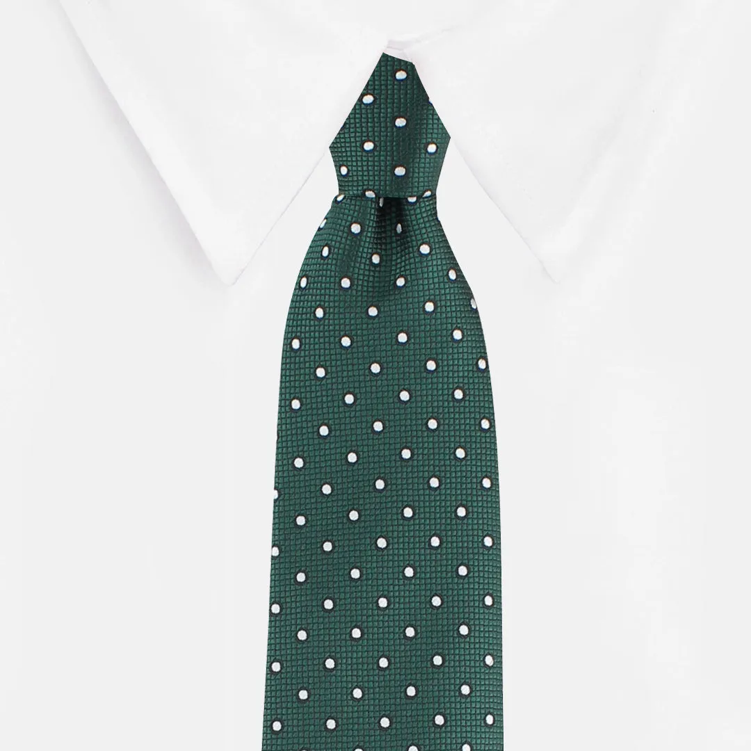 Kovove The Enchanting Polka Dot Green Necktie For Men