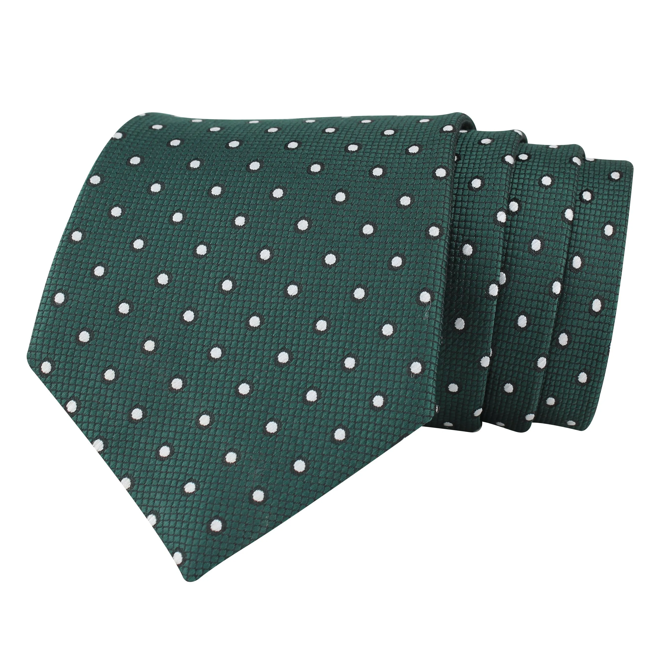 Kovove The Enchanting Polka Dot Green Necktie For Men