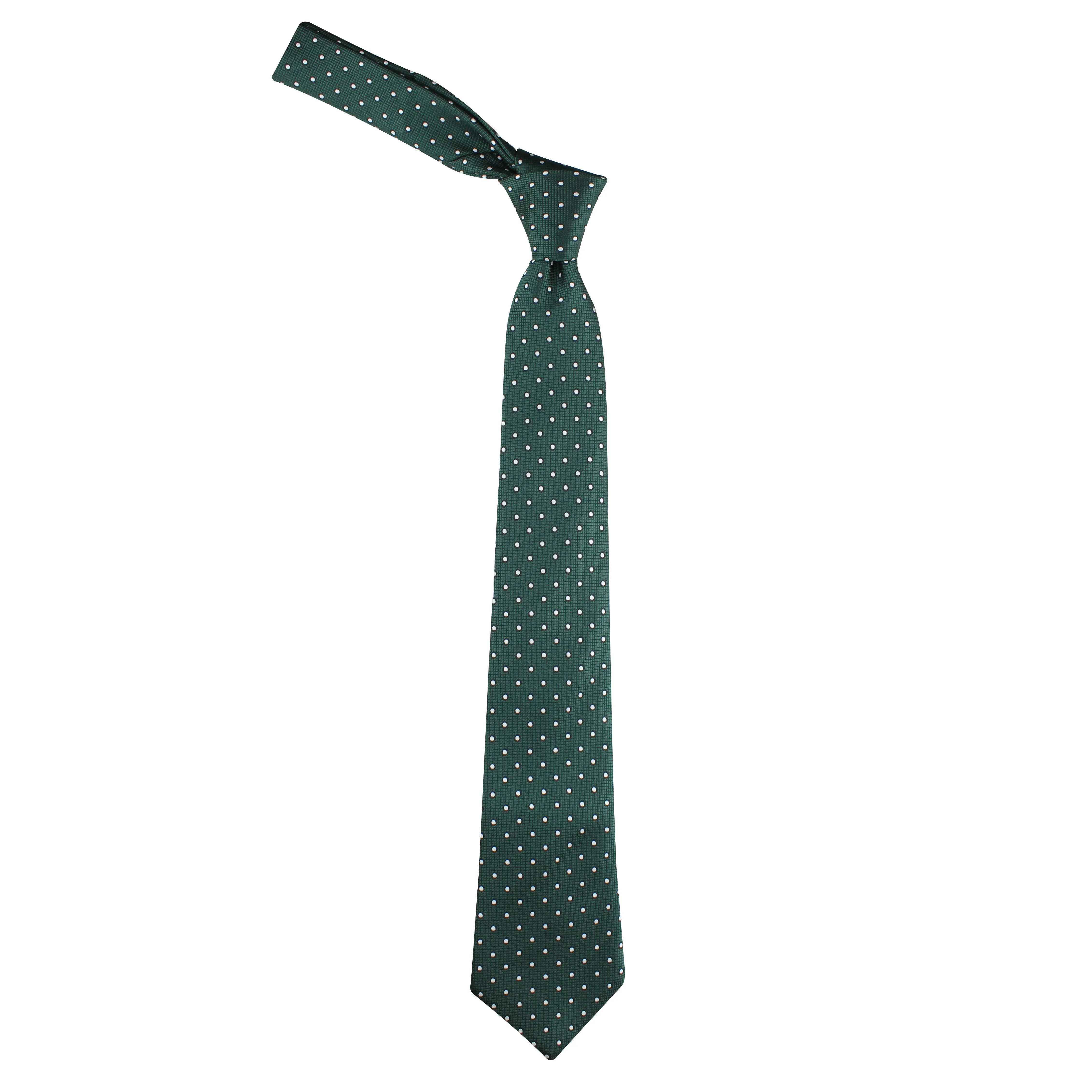 Kovove The Enchanting Polka Dot Green Necktie For Men