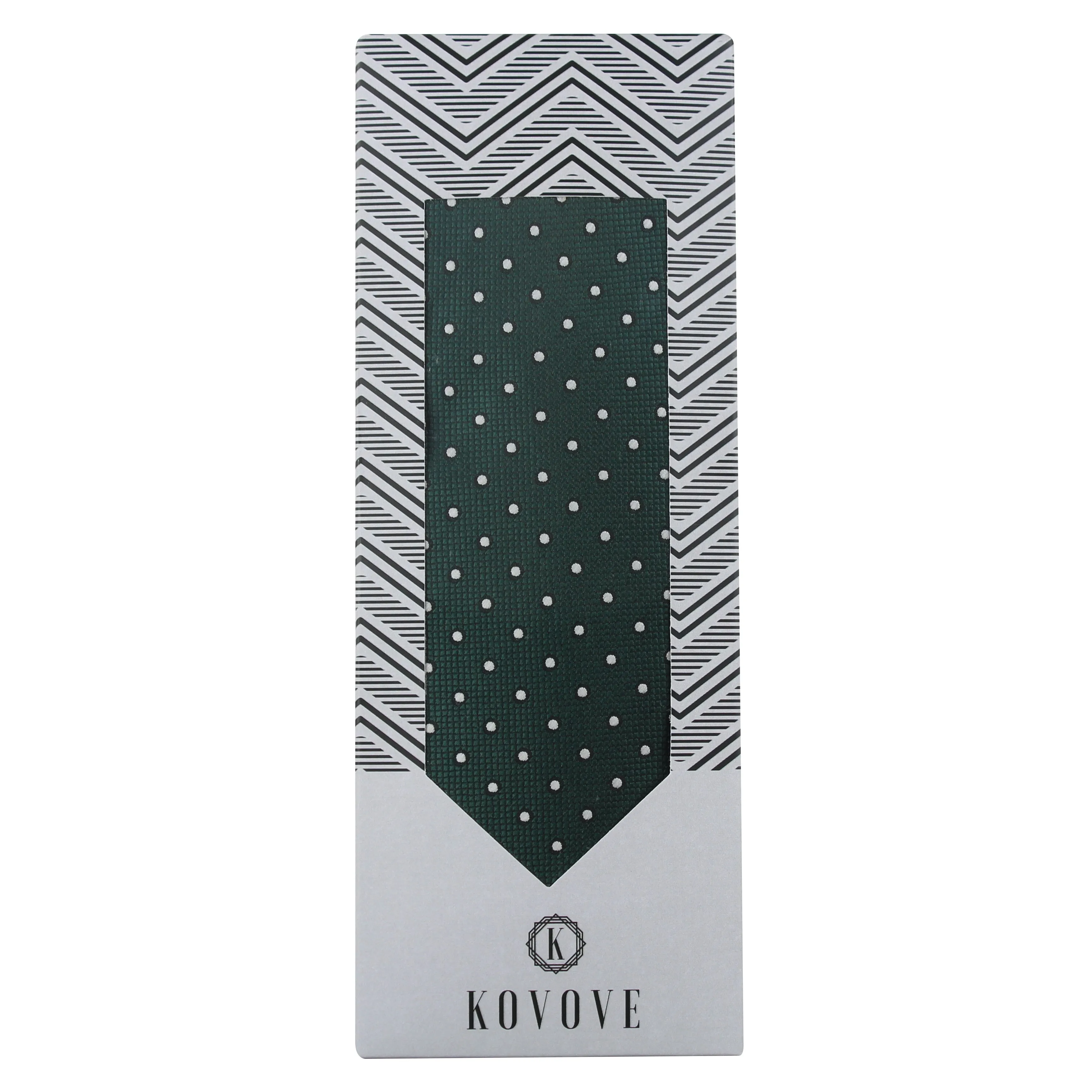 Kovove The Enchanting Polka Dot Green Necktie For Men