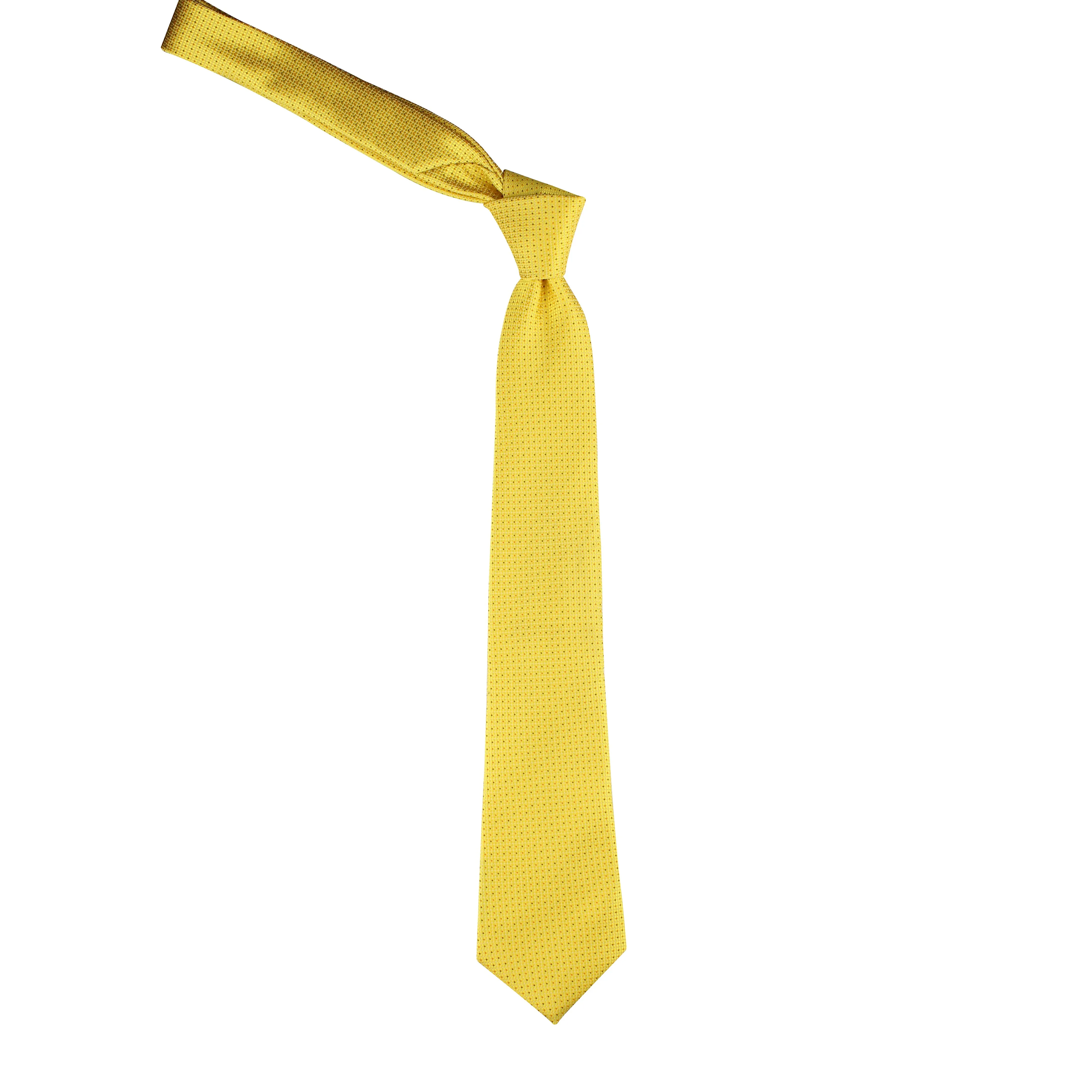 Kovove Yellow Polka Dot Necktie and Pocket Square Gift Box