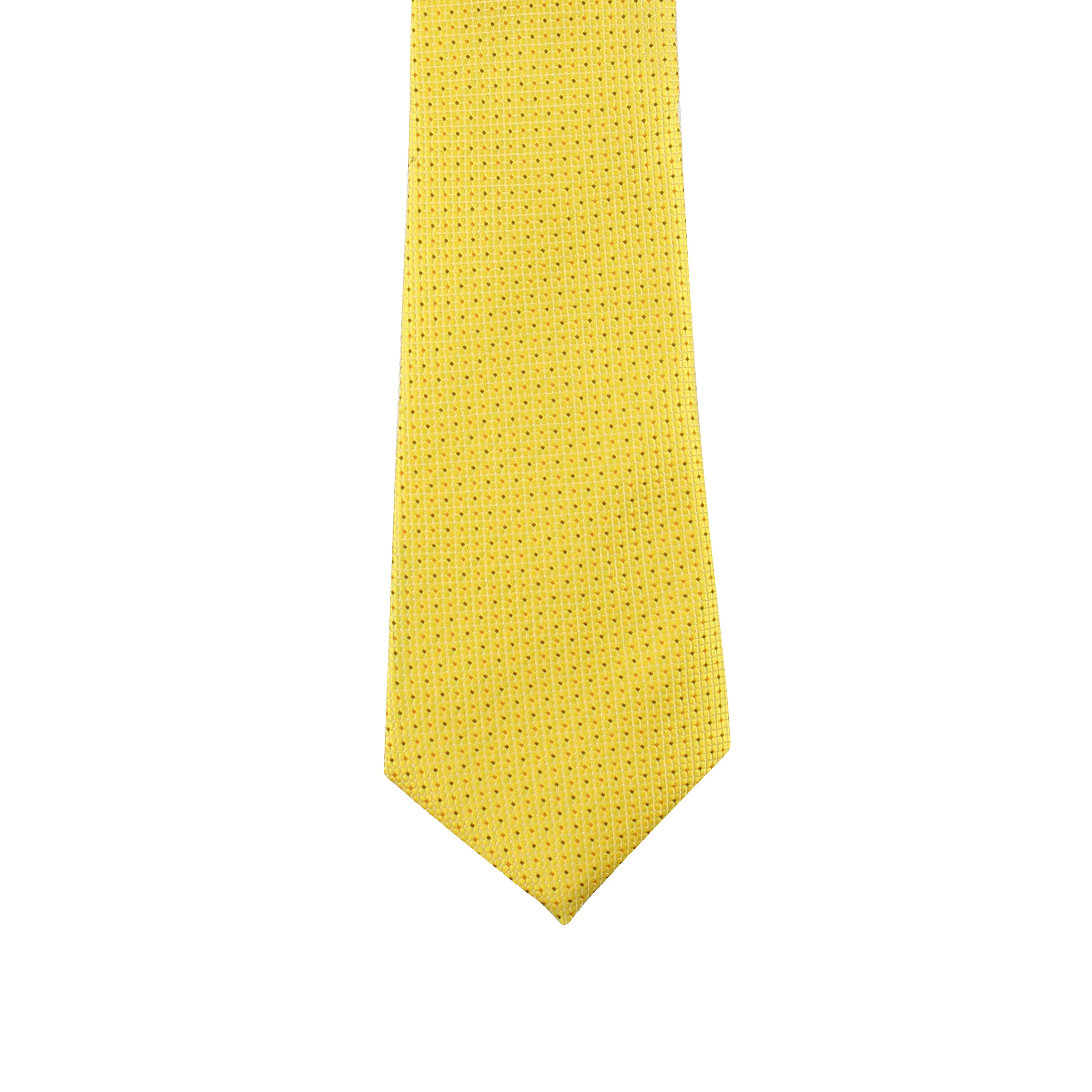 Kovove Yellow Polka Dot Necktie and Pocket Square Gift Box