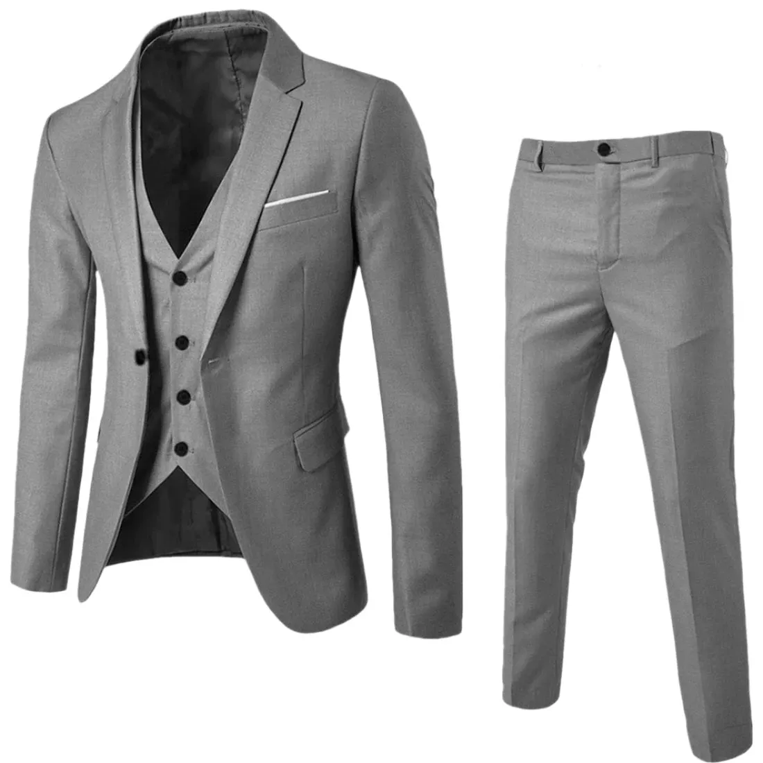 Luxury Designer Blazers Elegant Business Full Vest Pants Coats 1 Button Jackets 3 Pcs Set