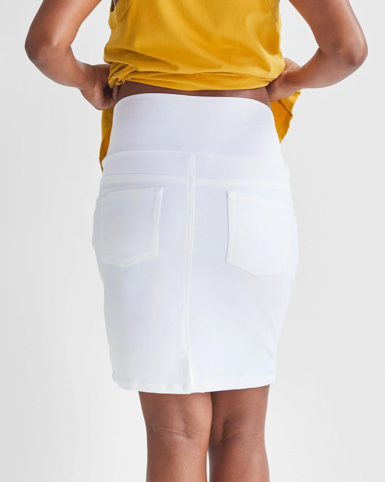 Maternity White Denim Skirt