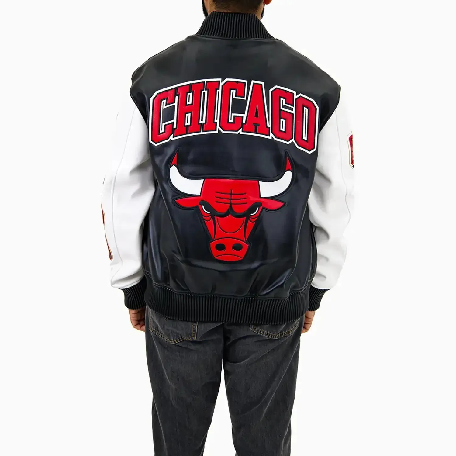 Men's NBA Chicago Bulls City Signatures Leather Varsity Jacket