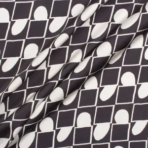 Monochrome Printed Silk Satin