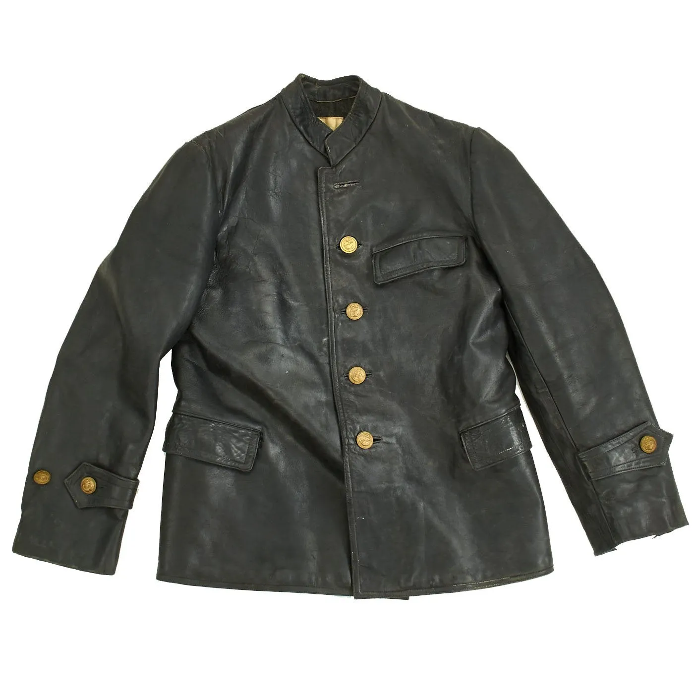 Original German Kriegsmarine U-Boat Engine Room Mechanic Leather Jacket - Circa 1941