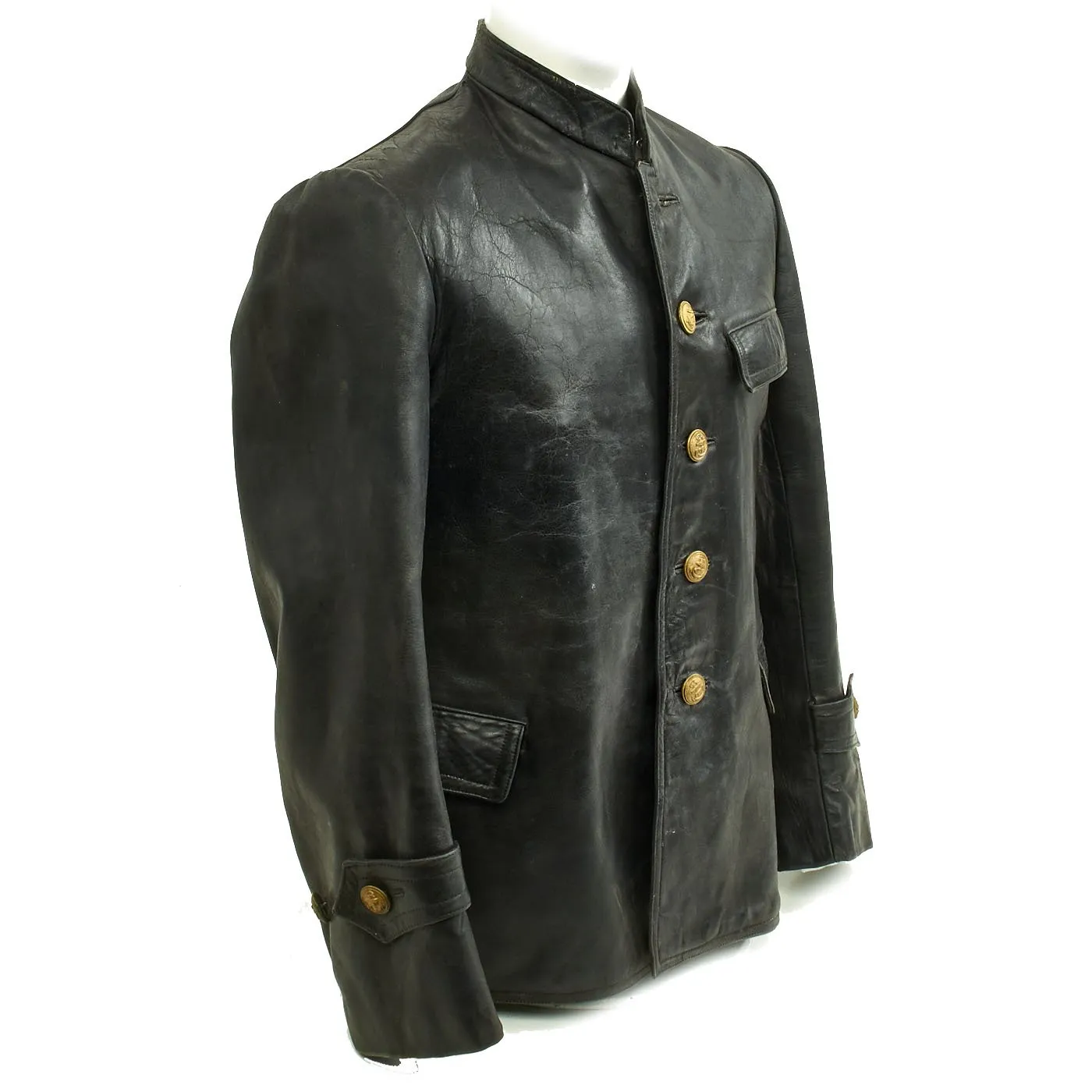 Original German Kriegsmarine U-Boat Engine Room Mechanic Leather Jacket - Circa 1941