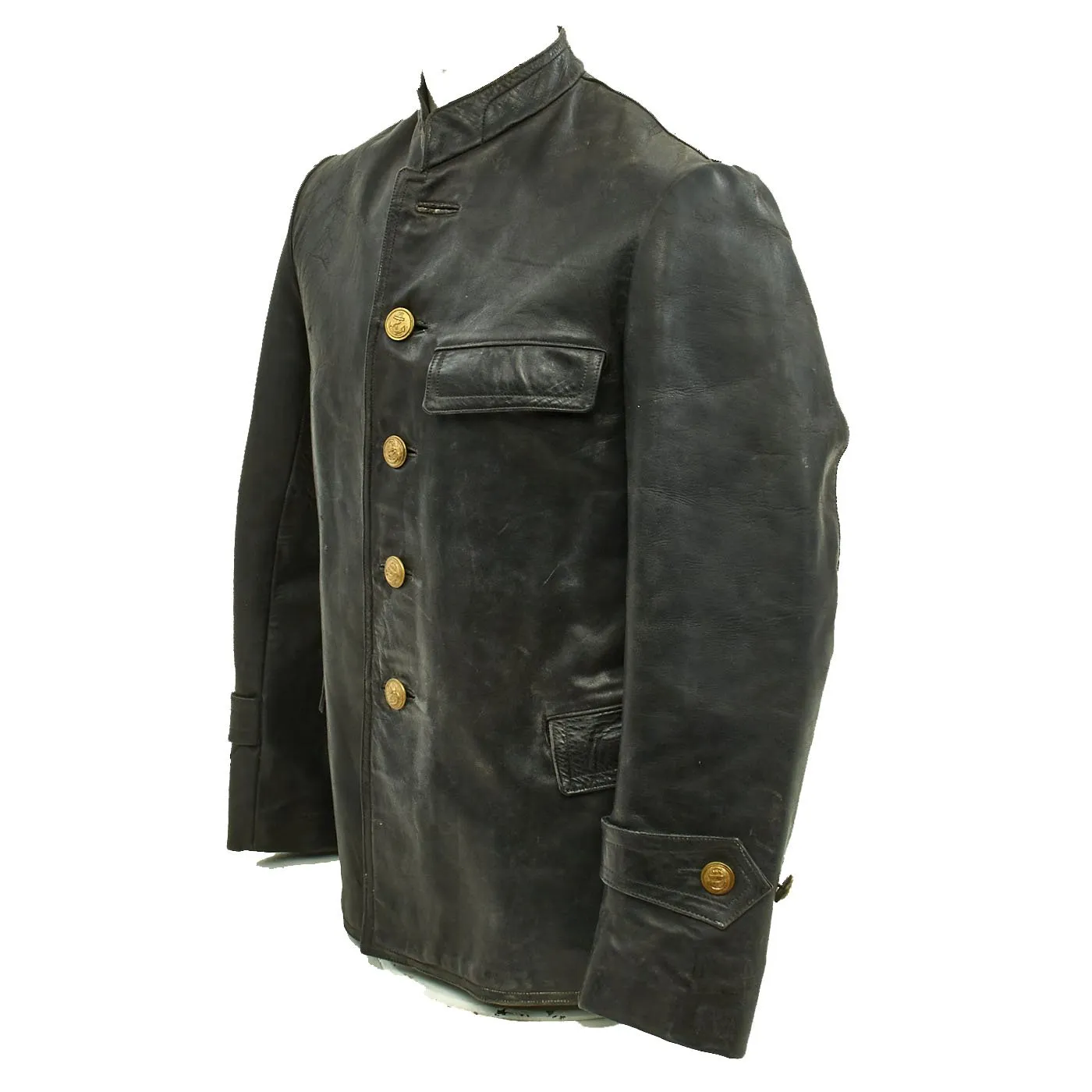 Original German Kriegsmarine U-Boat Engine Room Mechanic Leather Jacket - Circa 1941