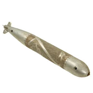 Original U.S. WWII US Navy Miniature Mk 14 Submarine Launched Anti-Ship Torpedo Trench Art