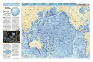 Pacific Ocean Floor Wall Map by National Geographic