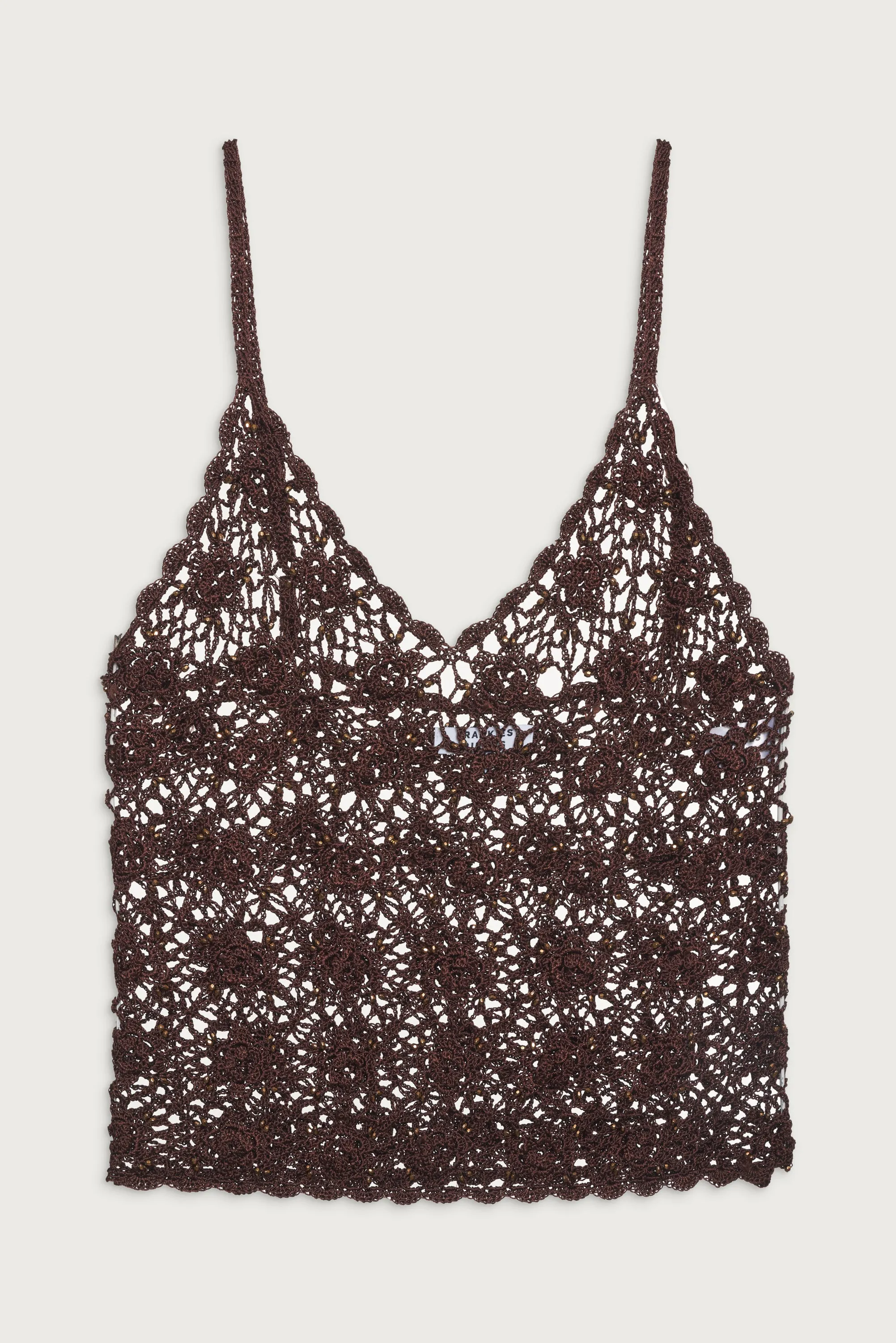 Pearl Crochet Tank - Bourbon