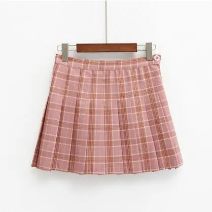 Plaid Cute School Style Pleated Skirt