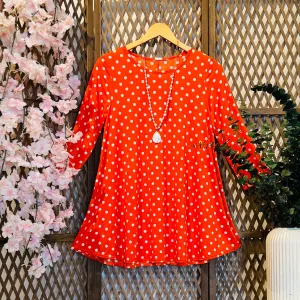 Polka Dot 3/4 Sleeve Top