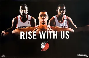 Portland Trailblazers "Rise With Us" (2009) Poster - Costacos Sports