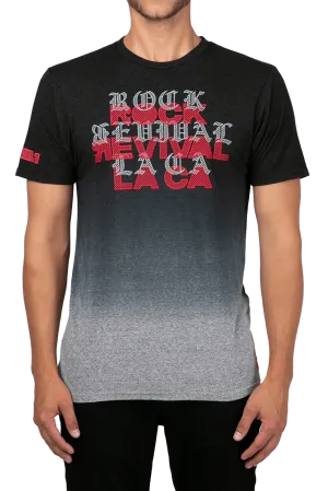 Rock Revival Men's Black and Grey Tee T-shirt