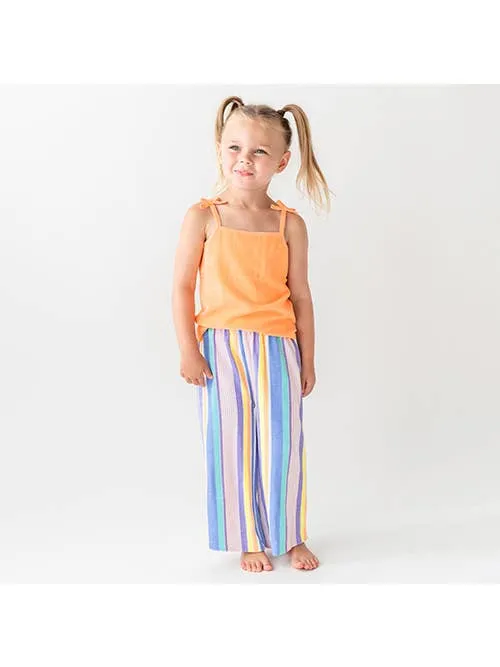 Ruffle Butts-Melon Terry Knit Tie Tank