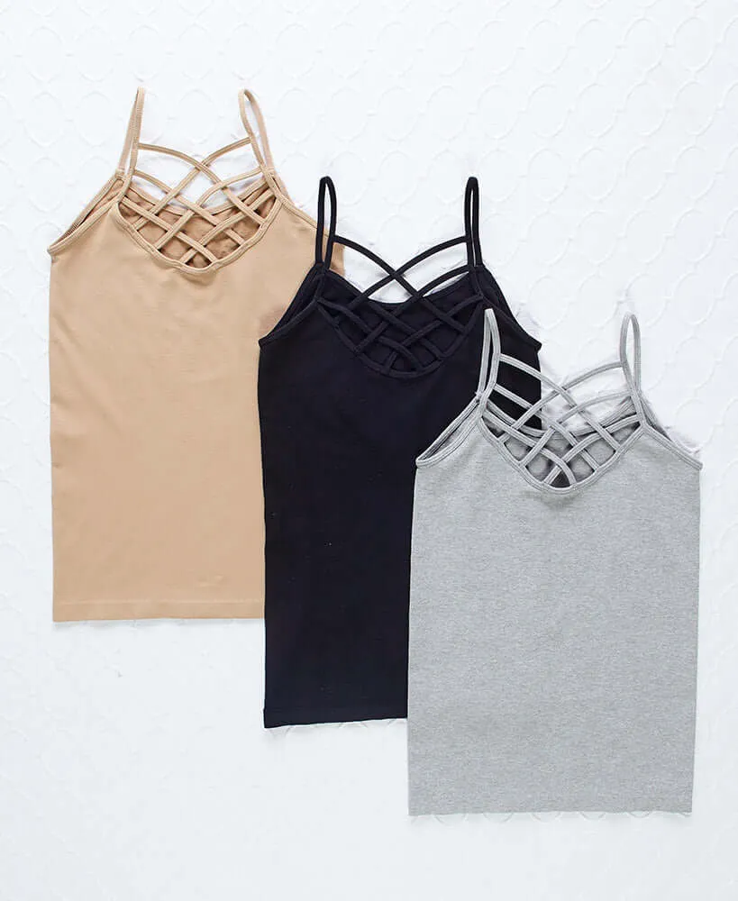 Sets of 3 Spider Cage Cami Tank Tops