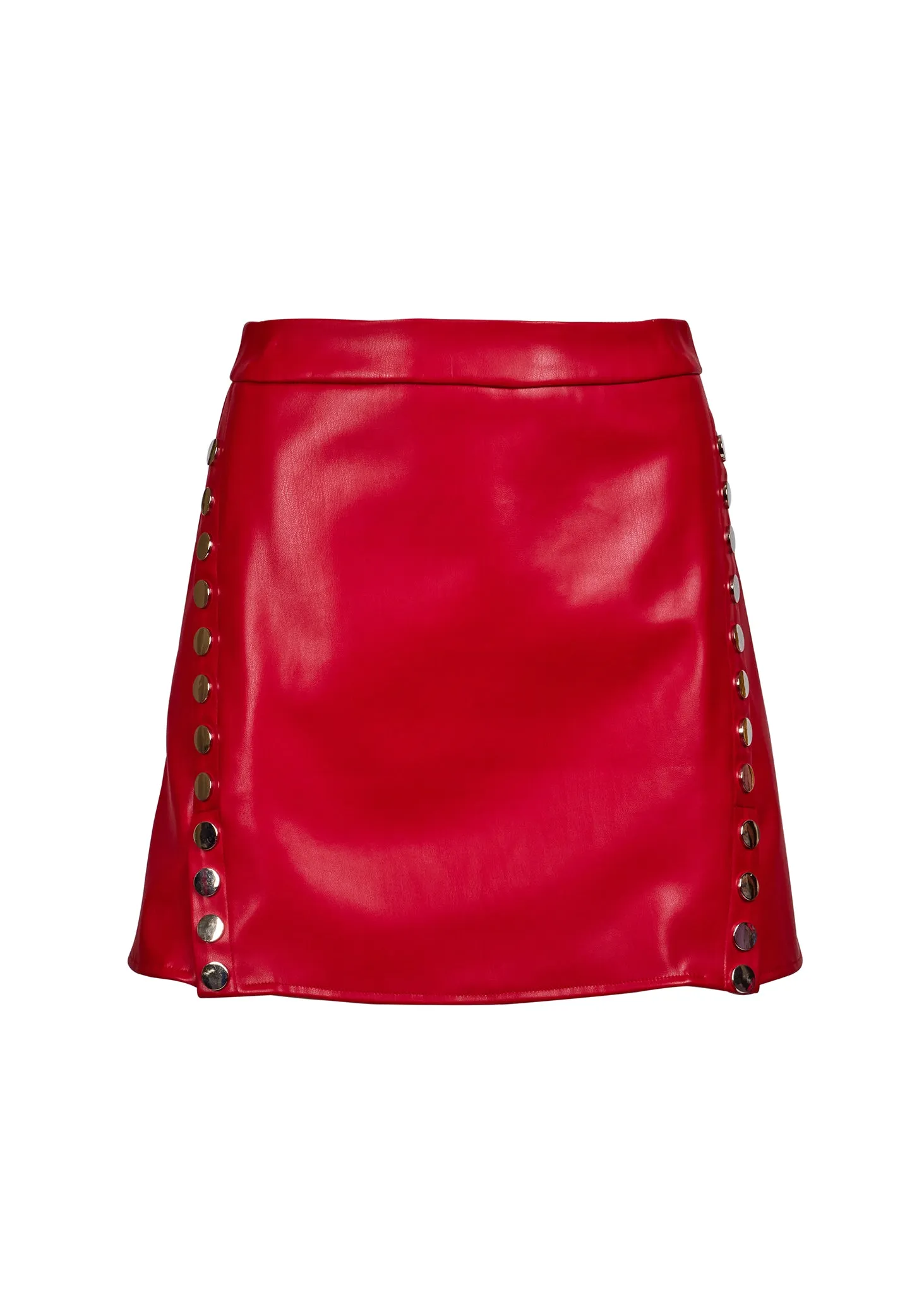 Snap Front Mini Skirt