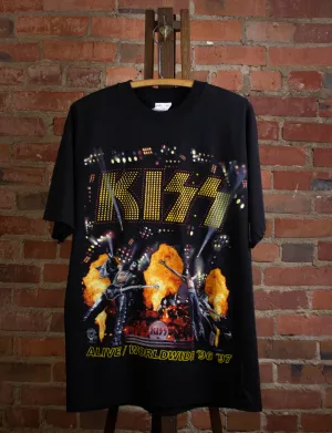 Vintage KISS Alive Worldwide Hottest Band Concert T Shirt 1996-1997 Black XL