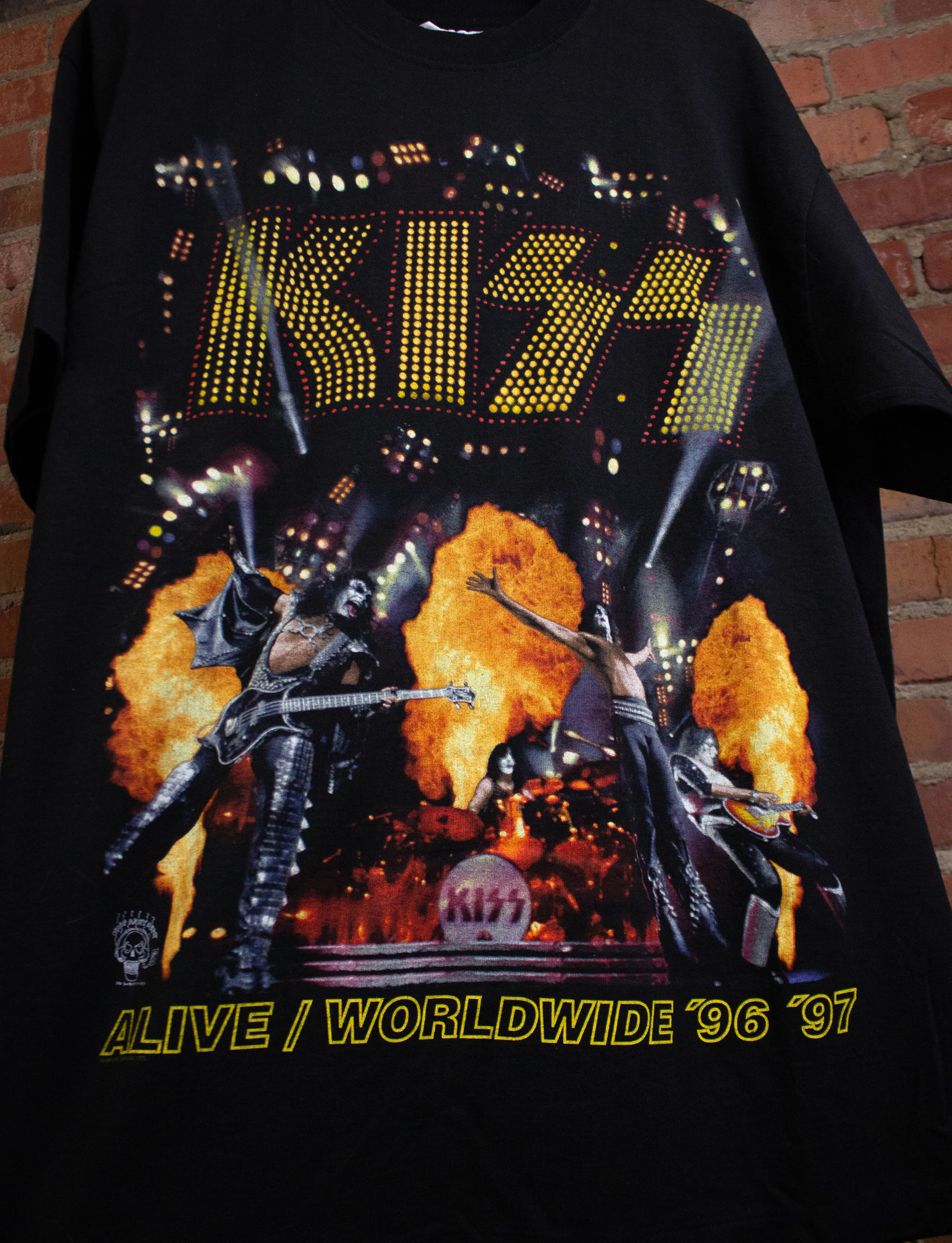 Vintage KISS Alive Worldwide Hottest Band Concert T Shirt 1996-1997 Black XL