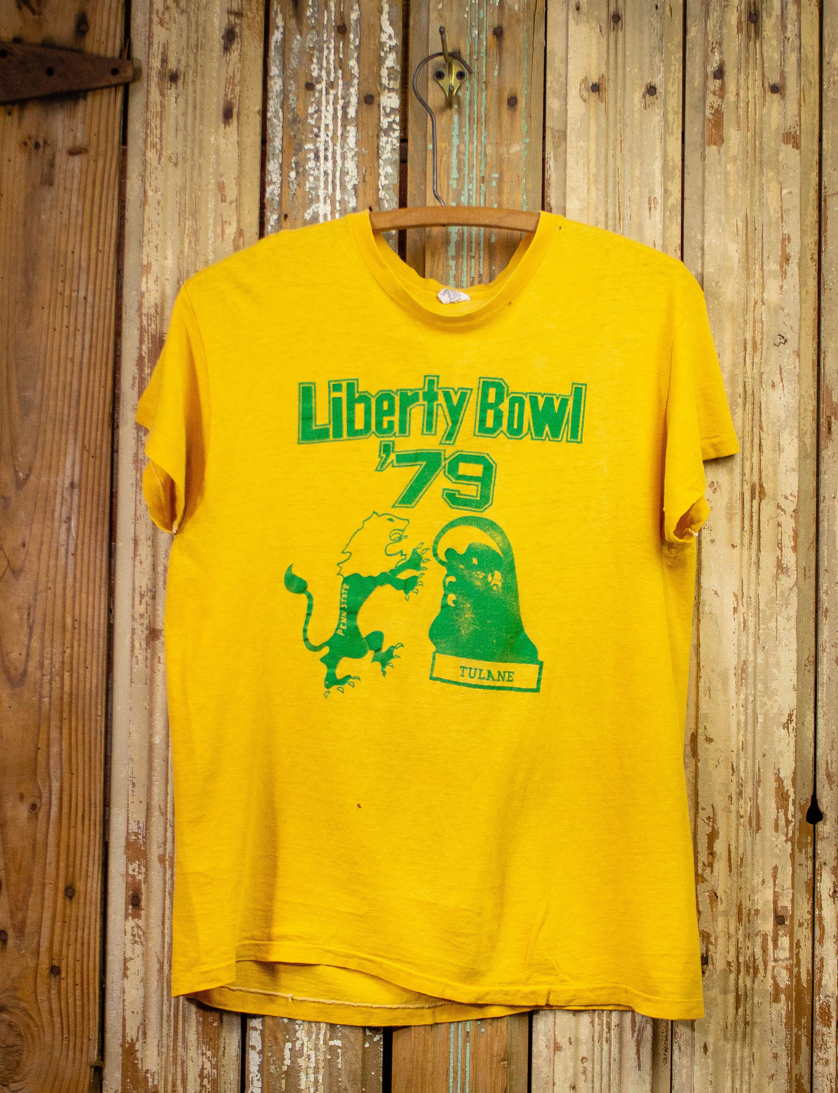 Vintage Liberty Bowl Graphic T Shirt 1979 Yellow Medium