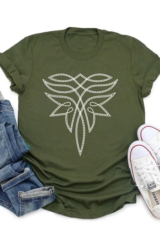 Western Boot Stitch Graphic T Shirts