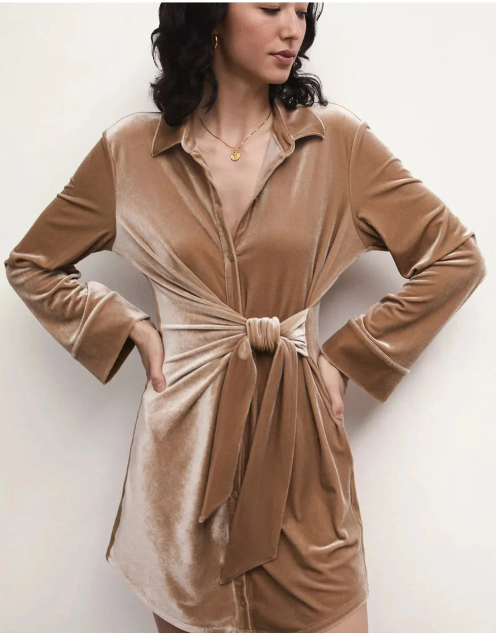 ZSupply Dallon Mink Velvet Wrap Dress